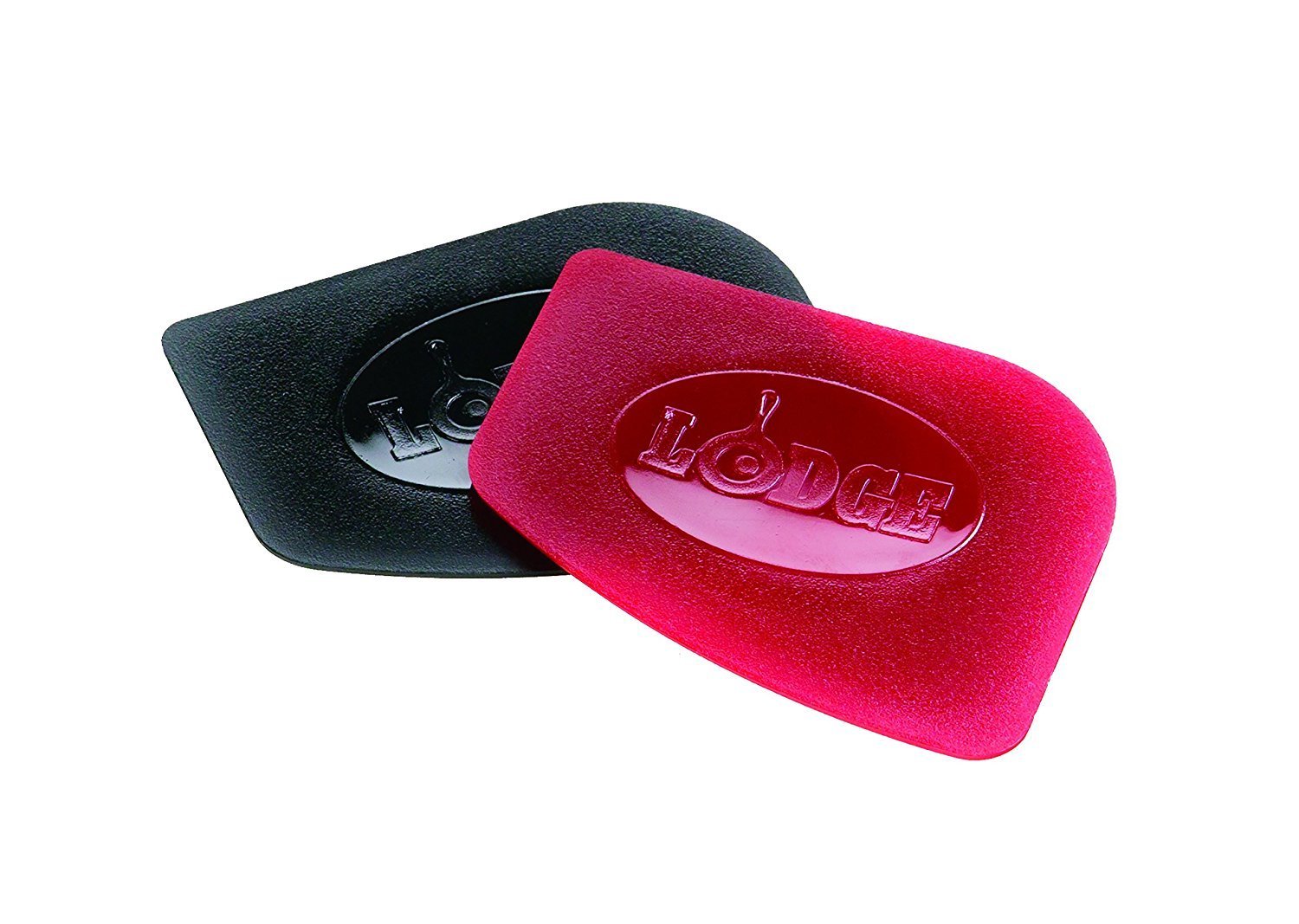 Lodge Cast Iron Pan Scrapers, 2 Pack, Red and Black