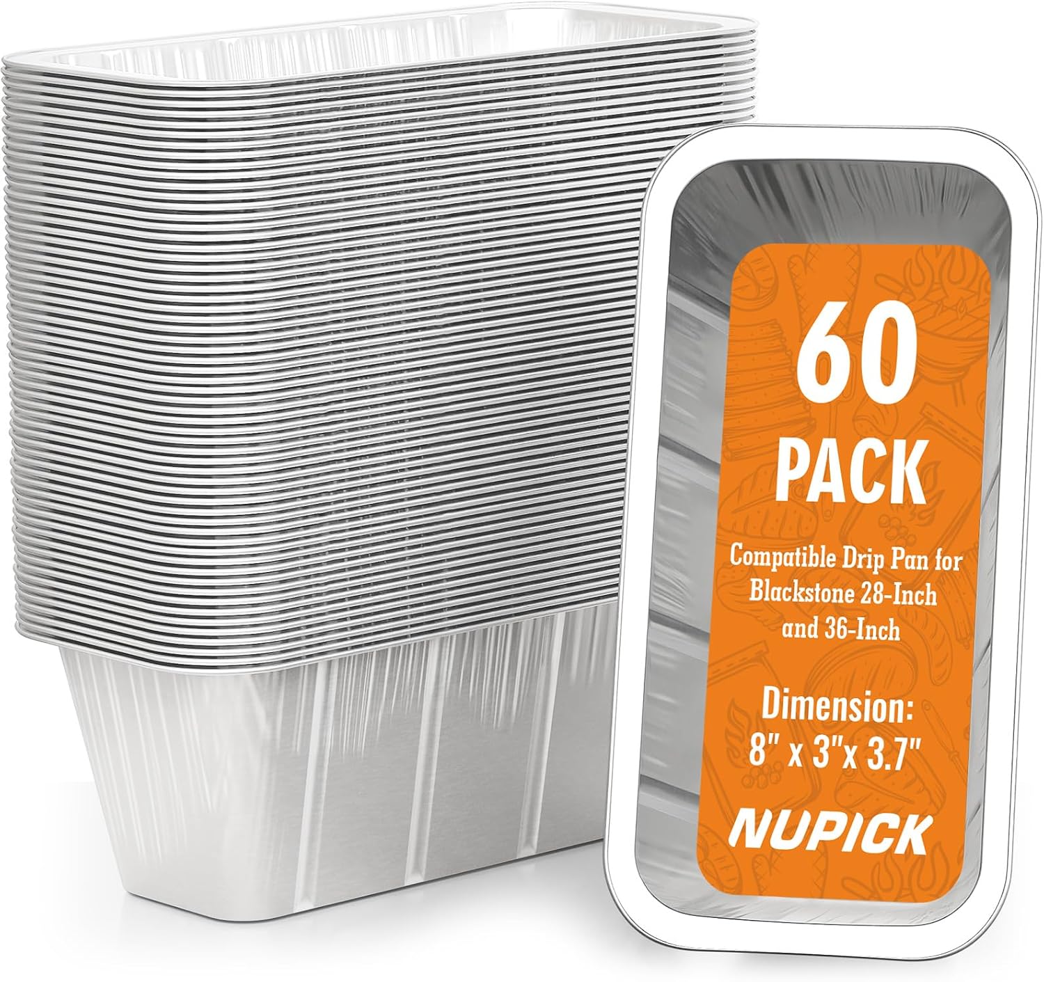 NUPICK 60 Pack Grease Cup Liners for Blackstone