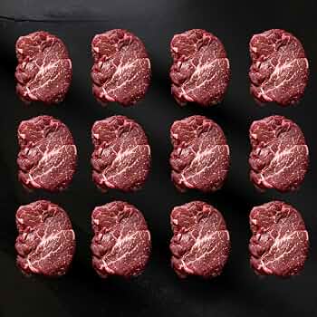 Meatworks 12 Large (8oz) Filet Mignon Steak Pack - Thick-Cut Filet Mignon for Grilling & Gift Packages – Steakhouse Quality, Aged 28 Days, Flash-Frozen for Peak Freshness
